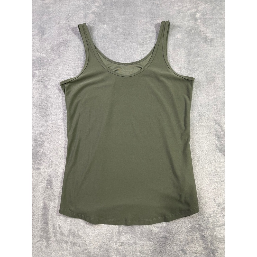 No Boundaries Womens Olive Green Tank Top XL 15-17 Scoop Neck Stretch Layering